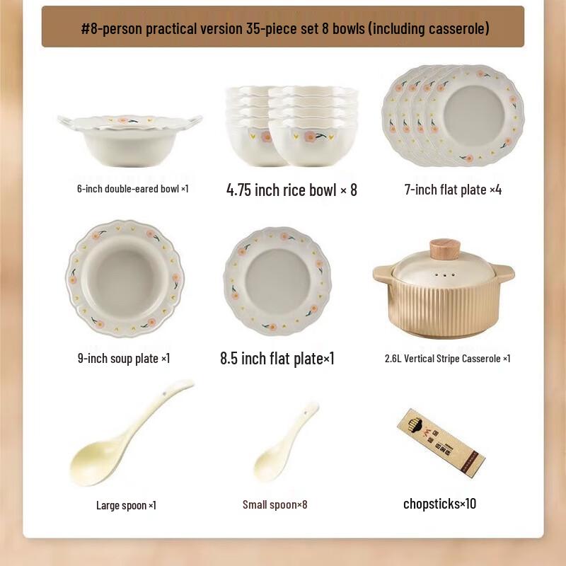 Panlu Französische Weiße Pfingstrose Unterglasur Keramik Geschirrset