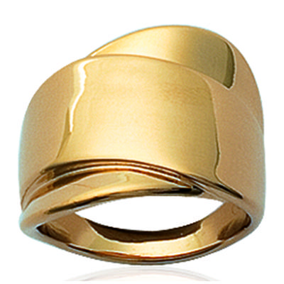 Guldpläterad ring 'Koreografi' - 20x16 mm