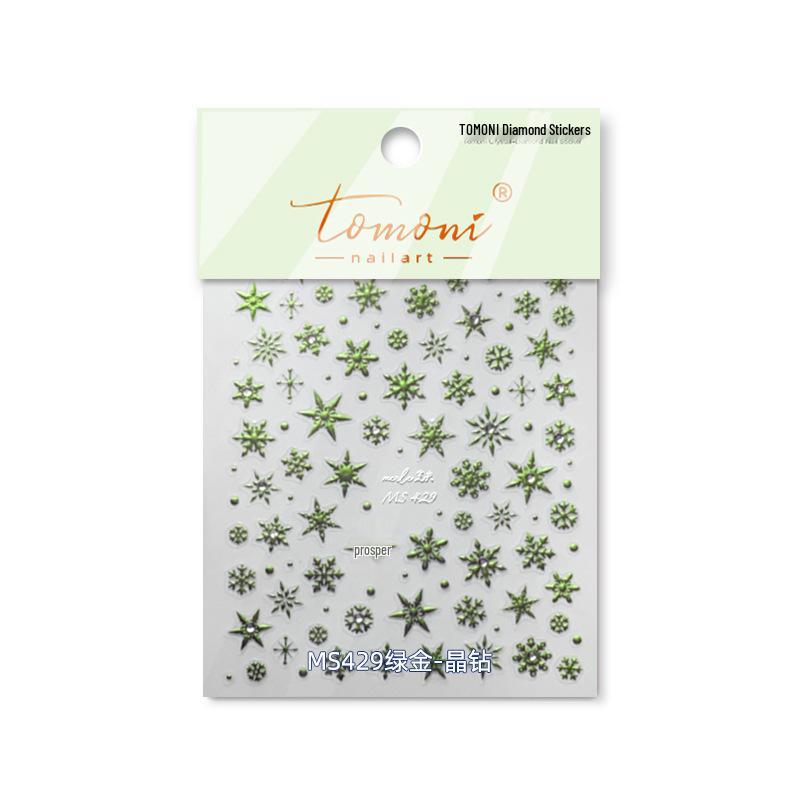 Tomoni Retro Snowflake Crystal Nail Stickers Collaboration MS428