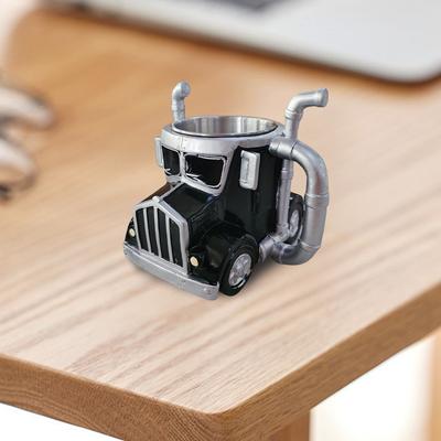 Semi-Truck Coffee Mugs Stainless Steel Creative Truck Coffee Cup Semi Truck Shaped Mug for Truck Driver
