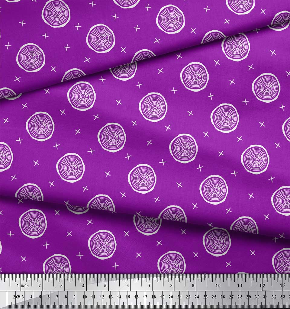 Soimoi Green Japan Crepe Satin Fabric Spiral & Geometric Decor Fabric Printed Metre 42 Inch