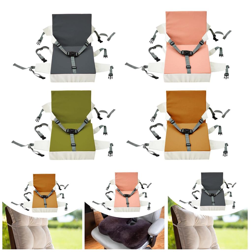 Kids Booster Seat Cushion Adjustable Seat Belts Soft High Chair Seat Cushion for Dining Room Traveling Home Use Indoor Outdoor