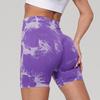 High Waist Tie-Dye Yoga Shorts for Women - Tummy Control & Butt Lift, Sports Fitness Style