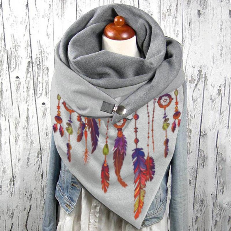 Colorful Feather Clip Style Scarf 3D All Over Printed Scarf And Shawl Warm For Women 150x75 cm