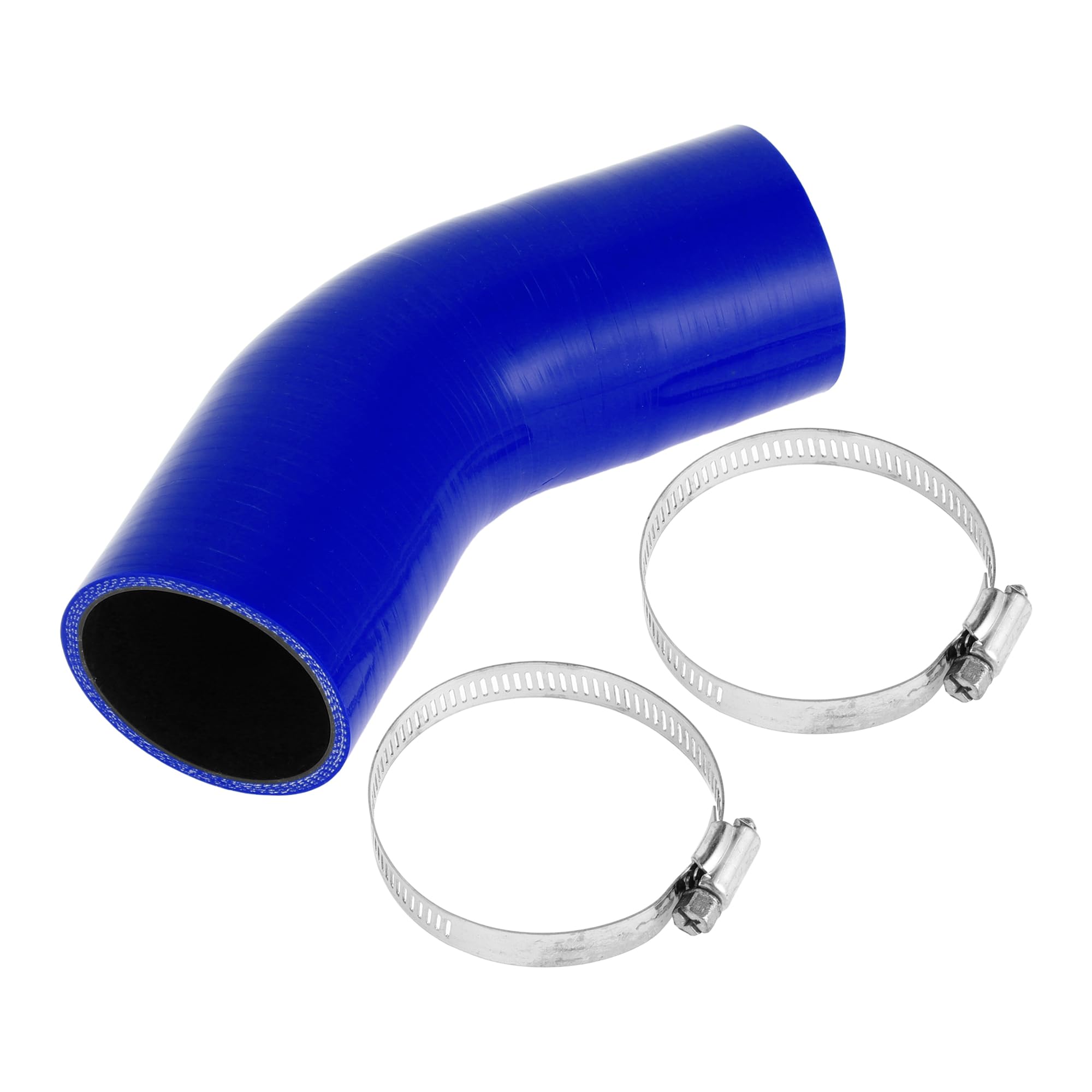 

X AUTOHAUX 1 Set 60mm/2.36 ID 90mm/3.54 Length 45° Blue Black Car Silicone Hose with Clamp Hose Universal Inner diameter 60mm синій