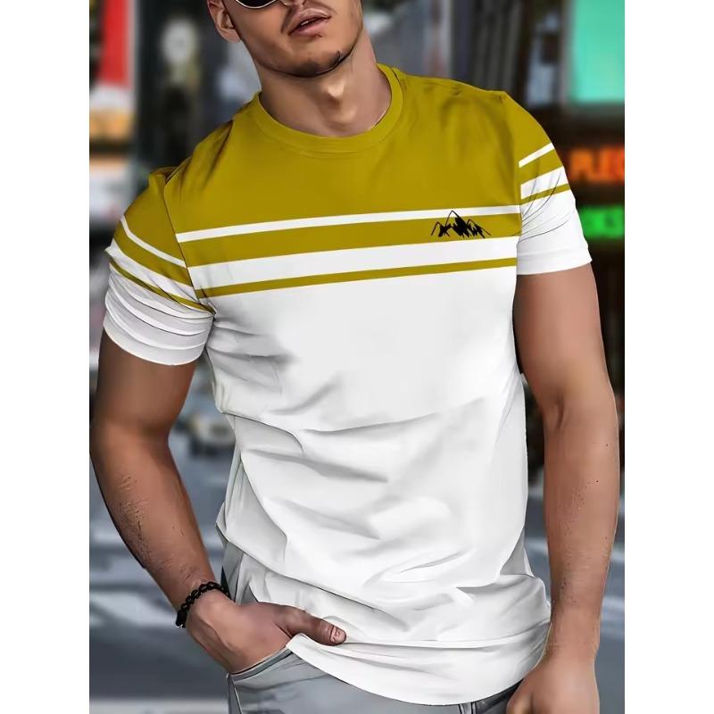 

Летняя мужская футболка с графическим принтом в полоску 3D, для занятий спортом на открытом воздухе, быстросохнущая, с коротким рукавом, для тренажерного зала, для бега, мужская одежда 6XL