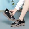 Spring Non-slip Soft Leather Sneaker Trekking Footwear New Women's Thick-soled Lace-up Leisure Skateboard Sports Shoes
