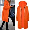 Women's Fashionable Solid Color Long Sleeved Pocket Long Hoodies Zipper Casual Coat Fall Jackets Sweatshirts Clothes
