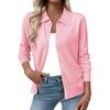 Cardigan da Donna a Manica Lunga con Collo a Revers, Top Versatile Colorato Slim Fit per l'Uso Quotidiano