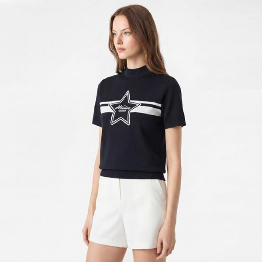 MunSingwear Women S KniT Hybrid T ShirT Navy mr222lTS41