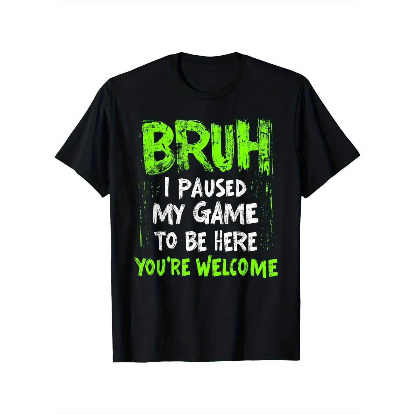 Funny Video Gamer Bruh I Paused My Game Teen Boys Gaming T-Shirt, Suitable S разноцветный