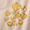 CARLIDANA Fashion Simple Hammered Heart Love Charms Gift for Women Gold Plated Pendant Stainless Steel DIY Jewelry Waterproof