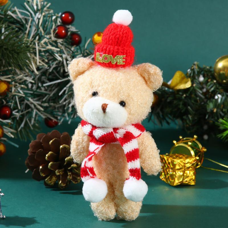 

Adorable Plush Christmas Bear Pendant With Colorful Scarves And Hats Perfect For Holiday Decor Style Q
