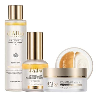 Nährendes Hautpflege-Set mit weißem Trüffel (Toner 155ml + Double Serum 30ml + Double Creme 70g)