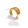 Eetit 18K Golden PVD Plated Stainless Steel Double Layer Cuff Statement Bracelet Bangle Smooth Metal Texture Attractive Jewelry