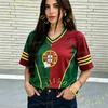 2026 Kadın Erkek Ponpon Kızlar PORTUGAL NO.7 Y2k Üstler Yaz Futbol Kısa Kollu Forma Günlük Tişörtler Hip Hop Kadın Erkek Giyim