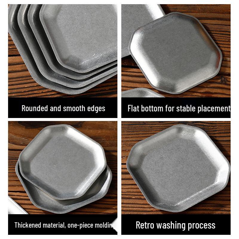 ZISIZ Stainless Steel Octagonal Serving Plate