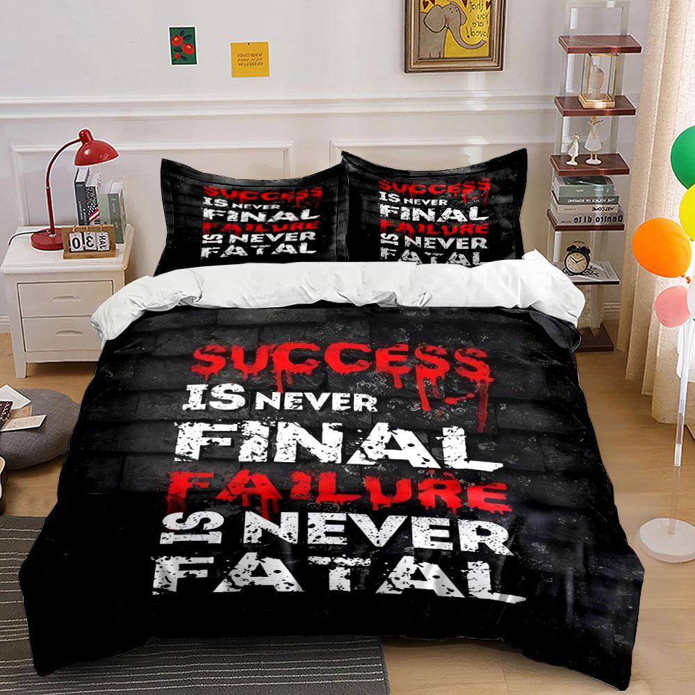 

Bold motivational quote text. Bedding sets Duvet cover sets Duvet covers Pillowcases(1 * Duvet Cover 2 * Pillowcases, without duvet insert) 135x200cm