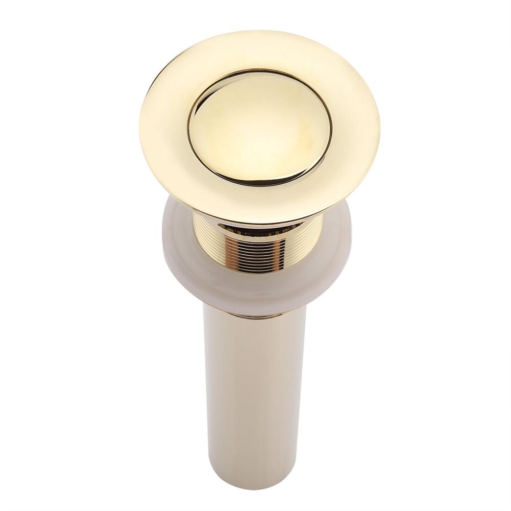 G1 1 4  Brass Bathroom Basin Sink Pop Up Drain Assembly with Overflow (Zirconium Gold)
