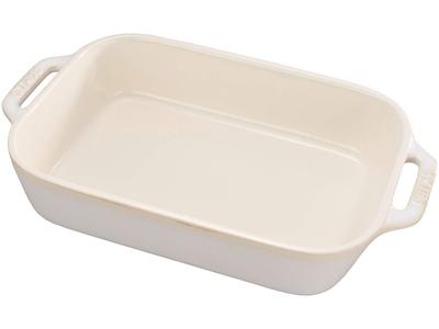 Staub Dish Ivory 27 x Vase gratin ceramice, potrivite pentru cuptorul cu microunde, vas japonez „Dreptunghiular 20 cm” [Produs autorizat] 40511-883