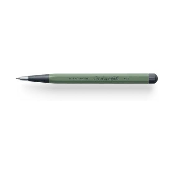 Leuchtturm Pen Pencil 0.7mm Drehgriffel Nr.2 Olive 368268 Genuine Product Brass Tip Aluminum Hexagonal Body Low Center of Gravity Twist Knock Type