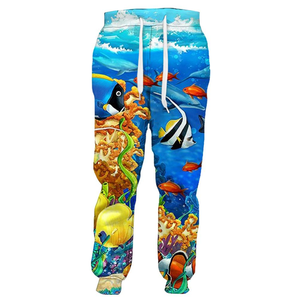 Jarní podzimní móda Pánské kalhoty Legrační Sea Life Reef Dolphin Kalhoty s 3D potiskem Sportovní oblečení Běžné tepláky Streetwear Joggery
