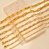 Gold Plated Stainless Steel Paperclip Chain Necklace For Women, Adjustable Rectangle Link Layering Choker Waterproof Jewelry