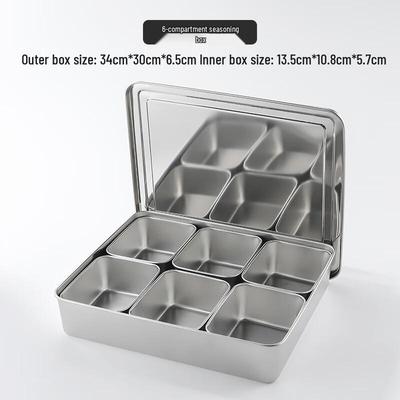 Kangfutao Commercial Stainless Steel Multi-Compartment Seasoning Box