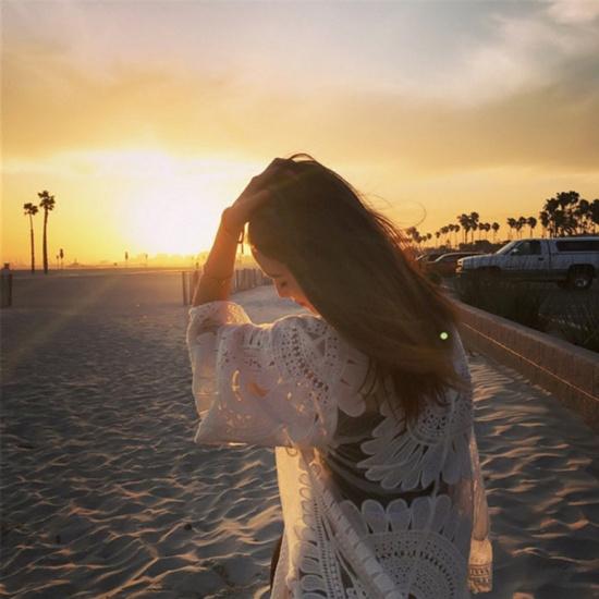 Summer New Korean Version Women'S Sunflower Seven Quarter Sleeve Mid Long Loose Lace Shirt Sun Protection Clothes For Women