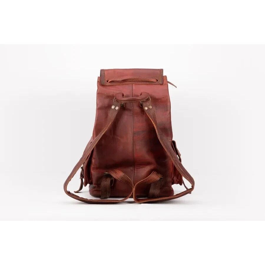 Leather Backpack Bag Satchel Briefcase Laptop Brown Vintage A perfect Case Men's