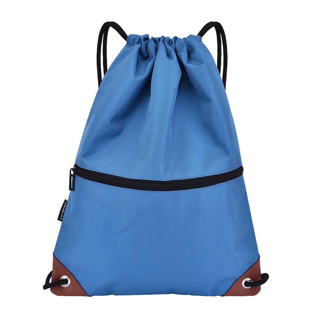 Modischer wasserdichter Unisex-Sportrucksack mit festem Farbbündel und Seil, Schultaschen
