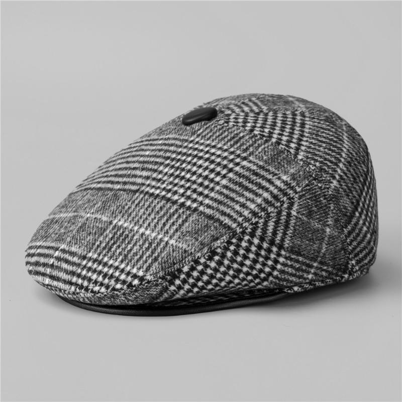 Cap Men's Autumn and Winter Old Hat Grandpa Beret Fleece Warm Forward Hat