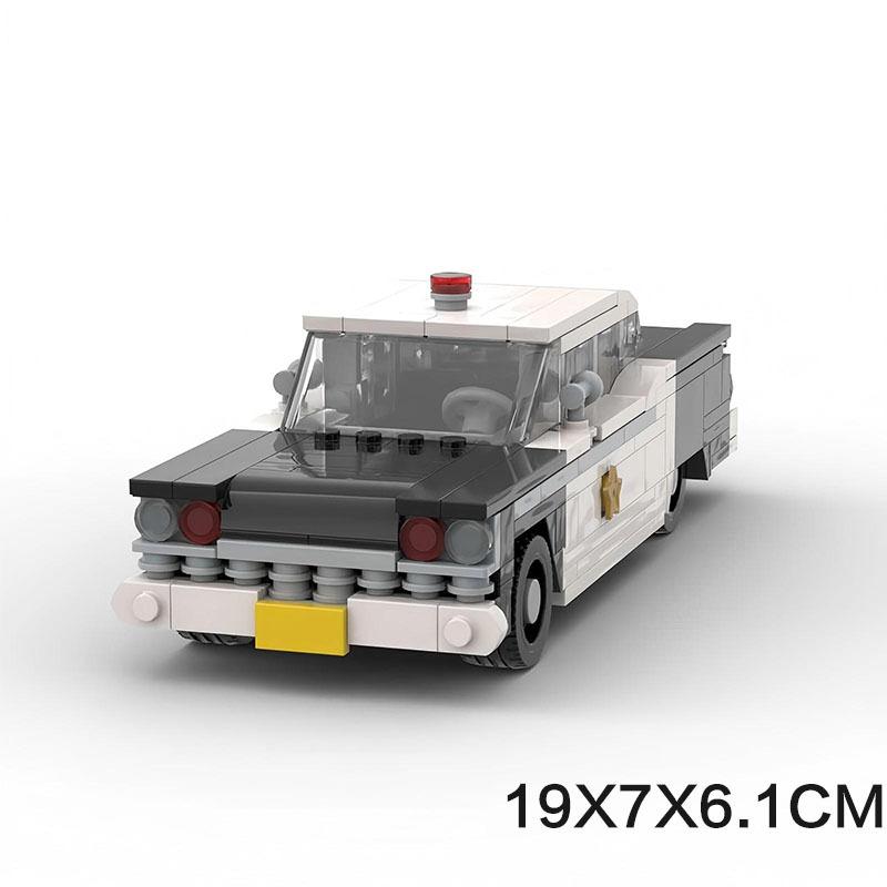 MOC 8-Grid Police Car Building Blocks DIY Assembly Bricks Toy For Boys