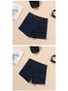 Women's High Waist Black Denim Shorts - 2025 Korean Style, Elastic, Slimming, Rolled Hem, Trendy Summer Hot Pants