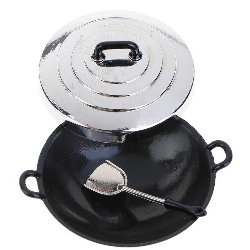 Κινέζικο Wok Κουζίνα Μαγειρικά Σκεύη Αξεσουάρ Κλίμακα 1/12 Μινιατούρα Κουκλόσπιτο