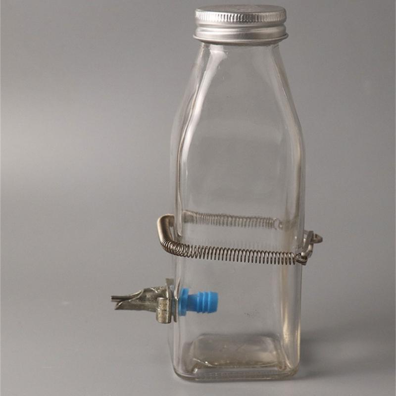 Small Pet Cage Water Bottle Spring Stand for Drinking Bottle Water Feeders StainlessSteel Clip On Stand for Pet Cage