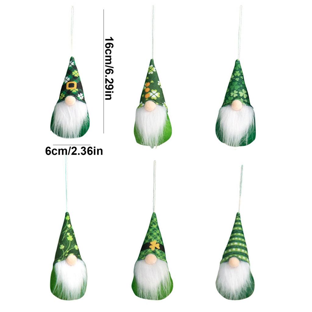 St. Patrick Day Pendant Home Decor Green Doll Ornaments Faceless Rudolph Hangers Dwarf Hanging