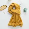 Girls Cute Imitation Cashmere Scarf Women's Winter Warm Solid Color Big Rabbit Fur Ball New Scarf Shawl