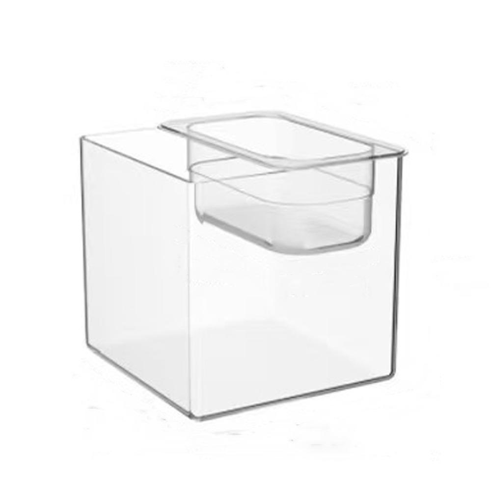 Plastic Double-layer Fish Tank Transparent Goldfish Tanks Creative Cat Drinking Bowls  Home Decor Style A
