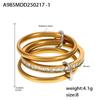 Qiong Yao 2mm Women's Color Block Stackable Interlocking Ring Set