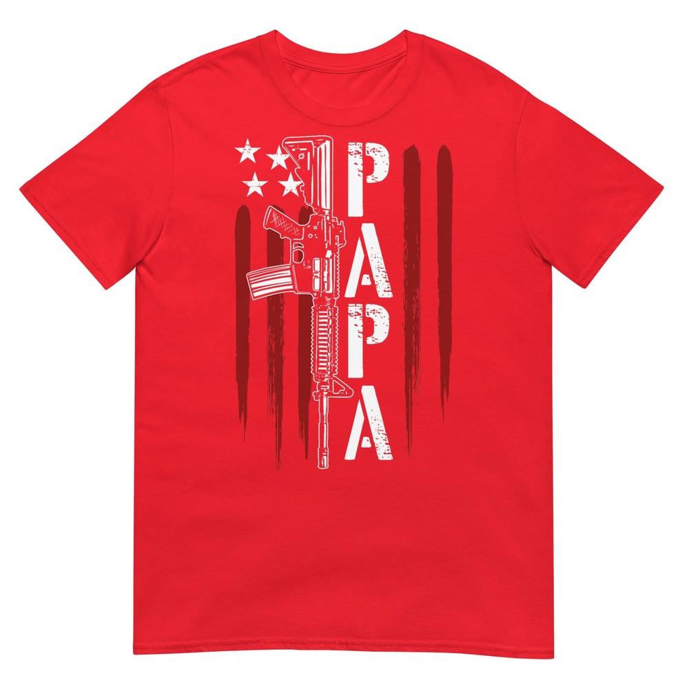 4th Of July Papa Dad Daddy Ar15 Gun Patriotic Fathers Day Tshirt S