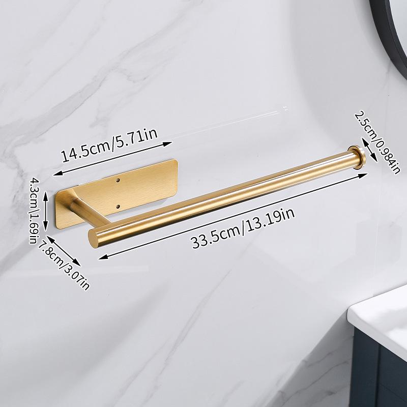 Vintage Style No-Punch Stainless Steel Toilet Paper Holder and Storage Rack.