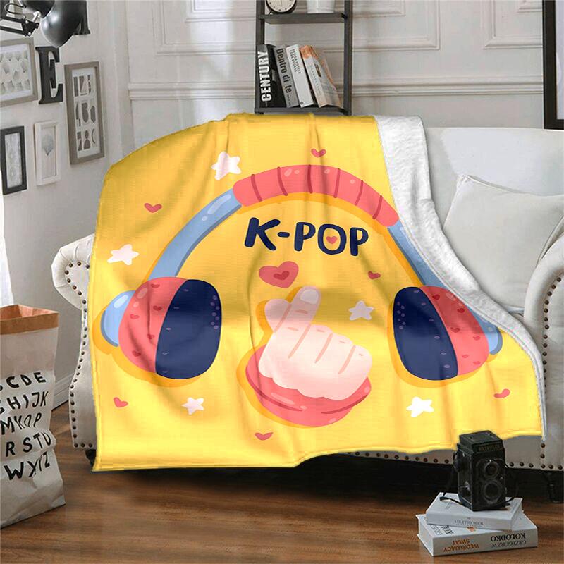KPOP Flannel Blanket Soft Warm All-Season Throw, Design for Camping, Car Travel, Hiking Sofa, Bed, Office Perfect Gift for Parties