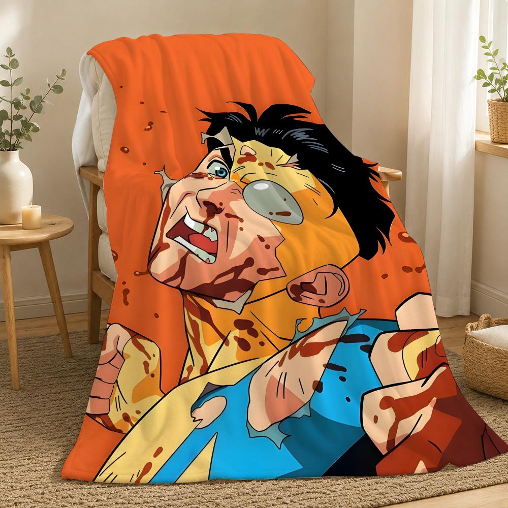 Invincible Animation Series Throw 240g flannel blanket, suitable for sofas, beds, offices, exquisite gift blankets 75X95CM