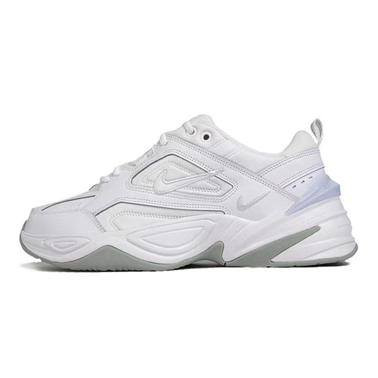 Nike M2K Tekno Textile, Artificial Leather Low Top Chunky Sneakers Women's Pink White AO3108-100(TeamS-S-BOX)