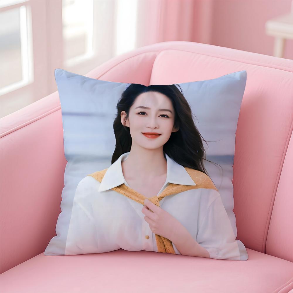 Popular fashion Elegant Chinese actress LLi Qin Cushion Cover Pillow Case Soft Friendly Fabric Concealed Zipper