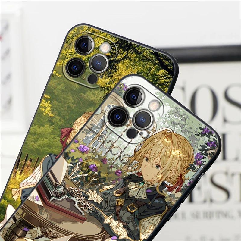 Apple Case For iPhone 11 12 13 Pro Max mini XS X XR 7 8 6 6S plus SE 2020 Soft Silicone Cases Cover Violet Evergarden Girl Anime