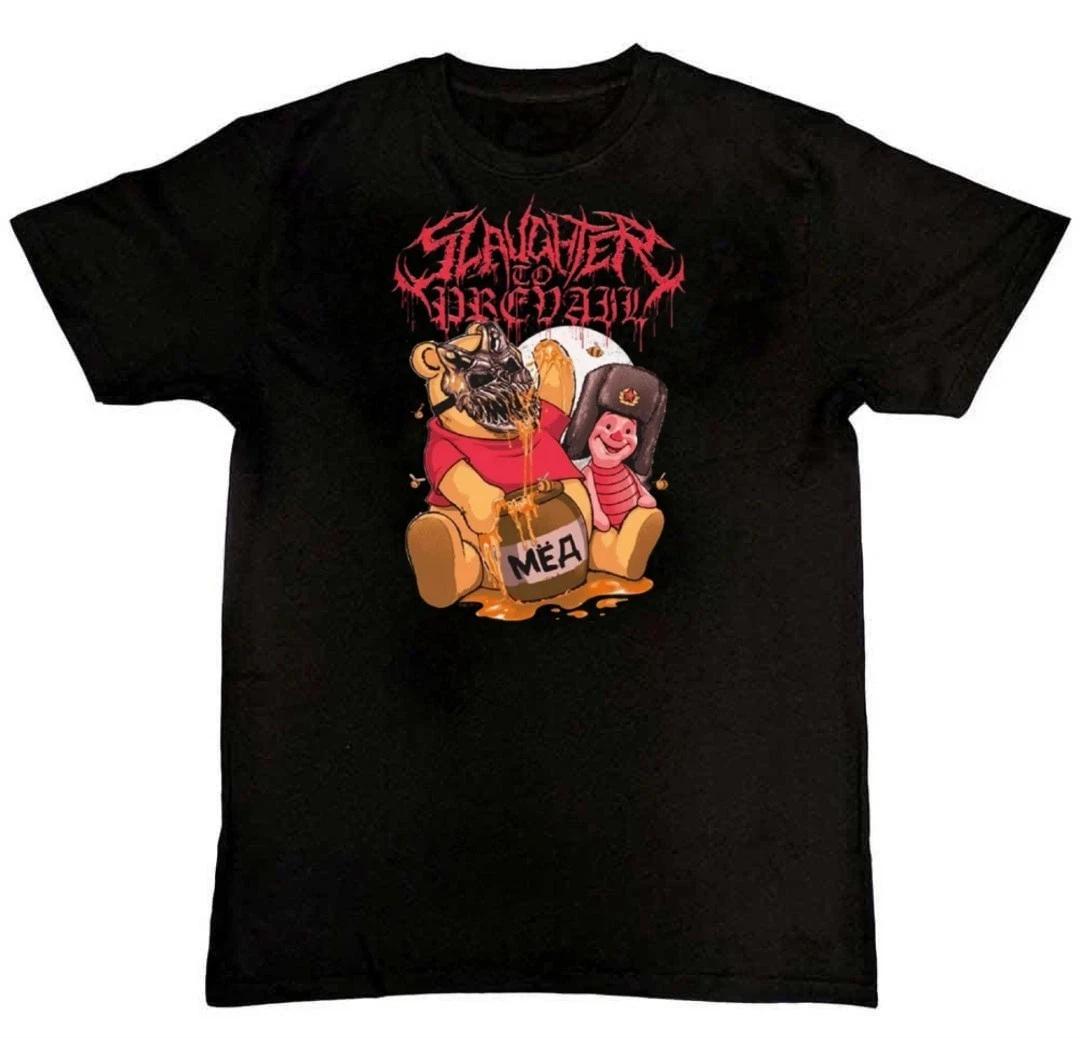 Slaughter to Prevail - Winnie the Pooh BandUnisex Mens 100% Cotton T-shirt Mens Tees Top S