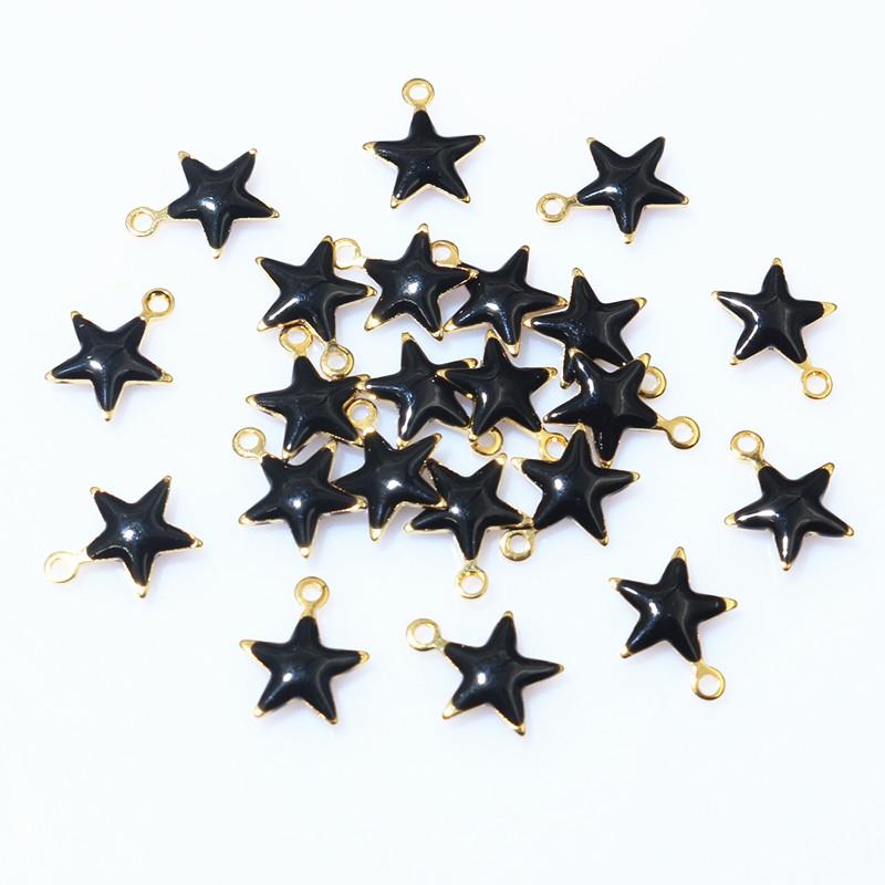 20pcs 8.5x7mm Enamel Small Star Charms Pendant Stainless Steel DIY Jewelry Making Accessories Findings for Bracelet Earrings