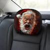 Festive Vehicle Headrest Accent Covers, Santa Christmas Slip-On Polyester Set for Winter Driving and Car Styling